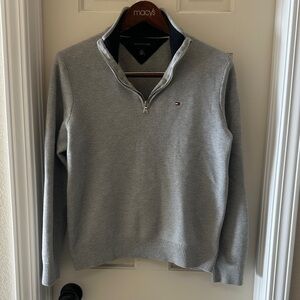 Tommy Hilfiger Gray Quarter-Zip Sweater